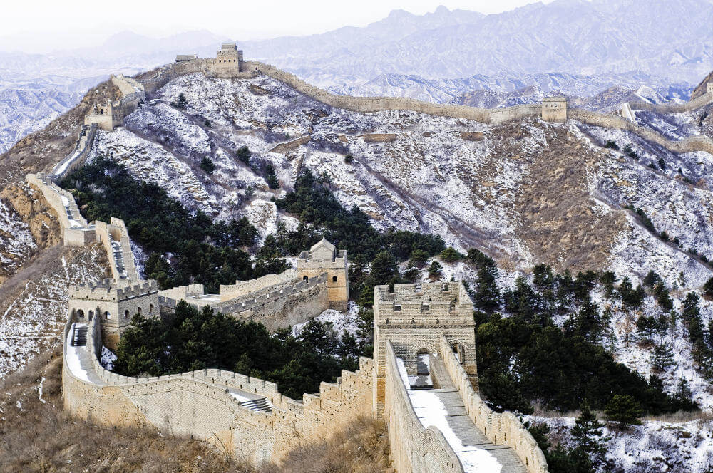 De Chinese Muur in de winter