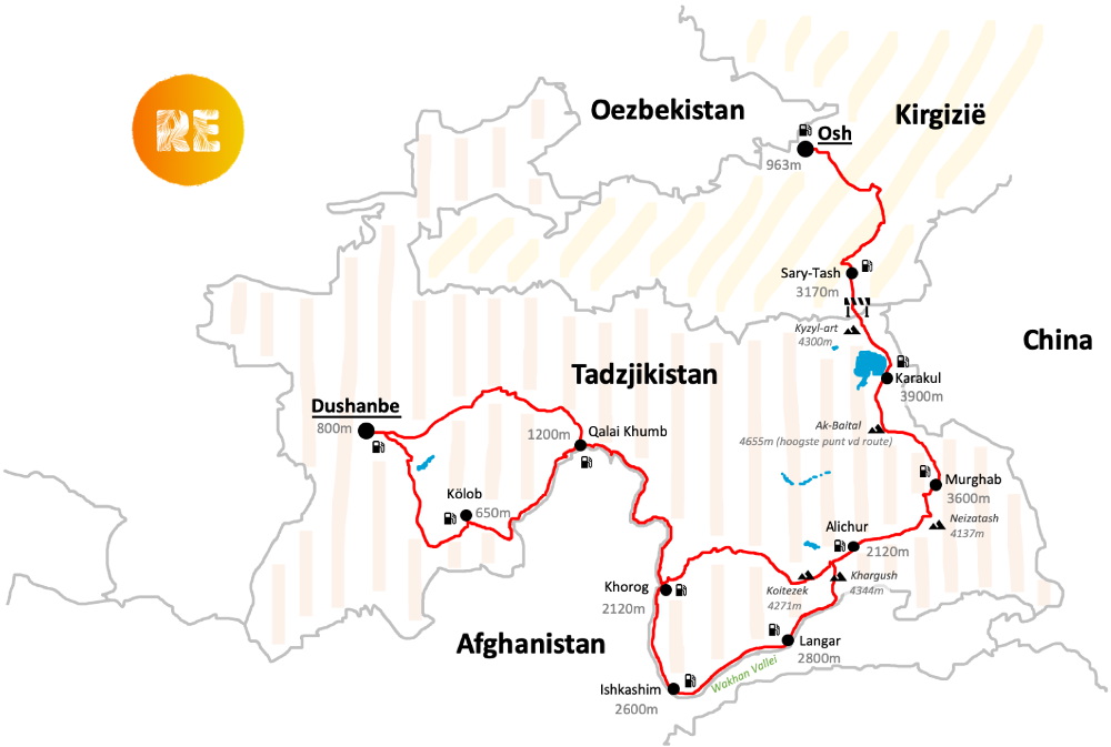 Pamir Highway Map
