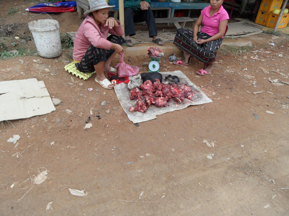 butcher market Laos