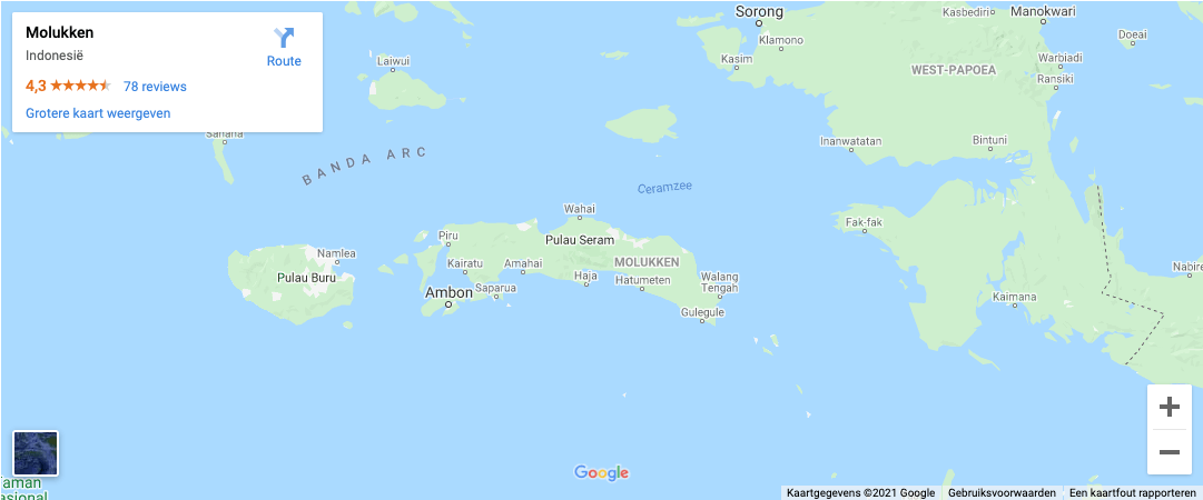 Locatie van de Molukken