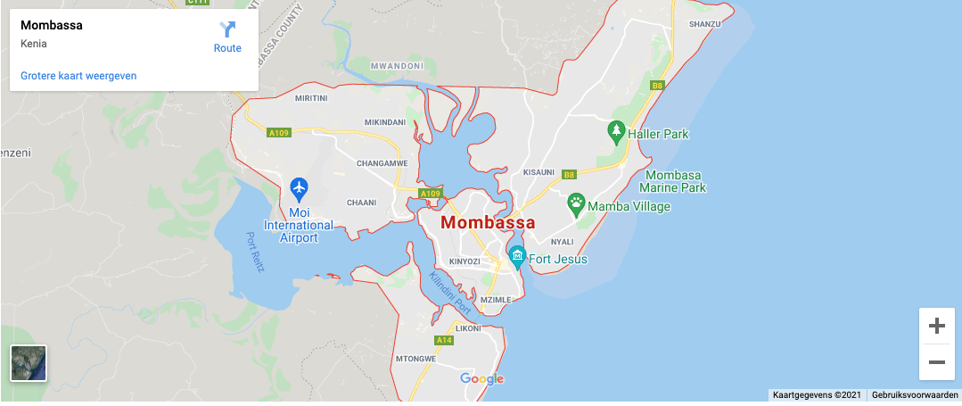 Lokatie Mombasa